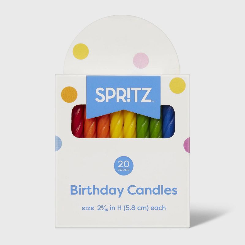 slide 3 of 3, 20ct Classic Colors Birthday Candles - Spritz™, 20 ct