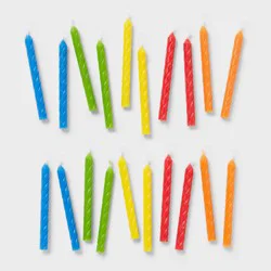 20ct Classic Colors Birthday Candles - Spritz™