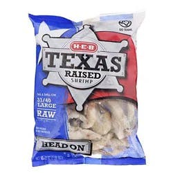 H-E-B Large Raw Texas Raised Shrimp, Head-on 31/40ct