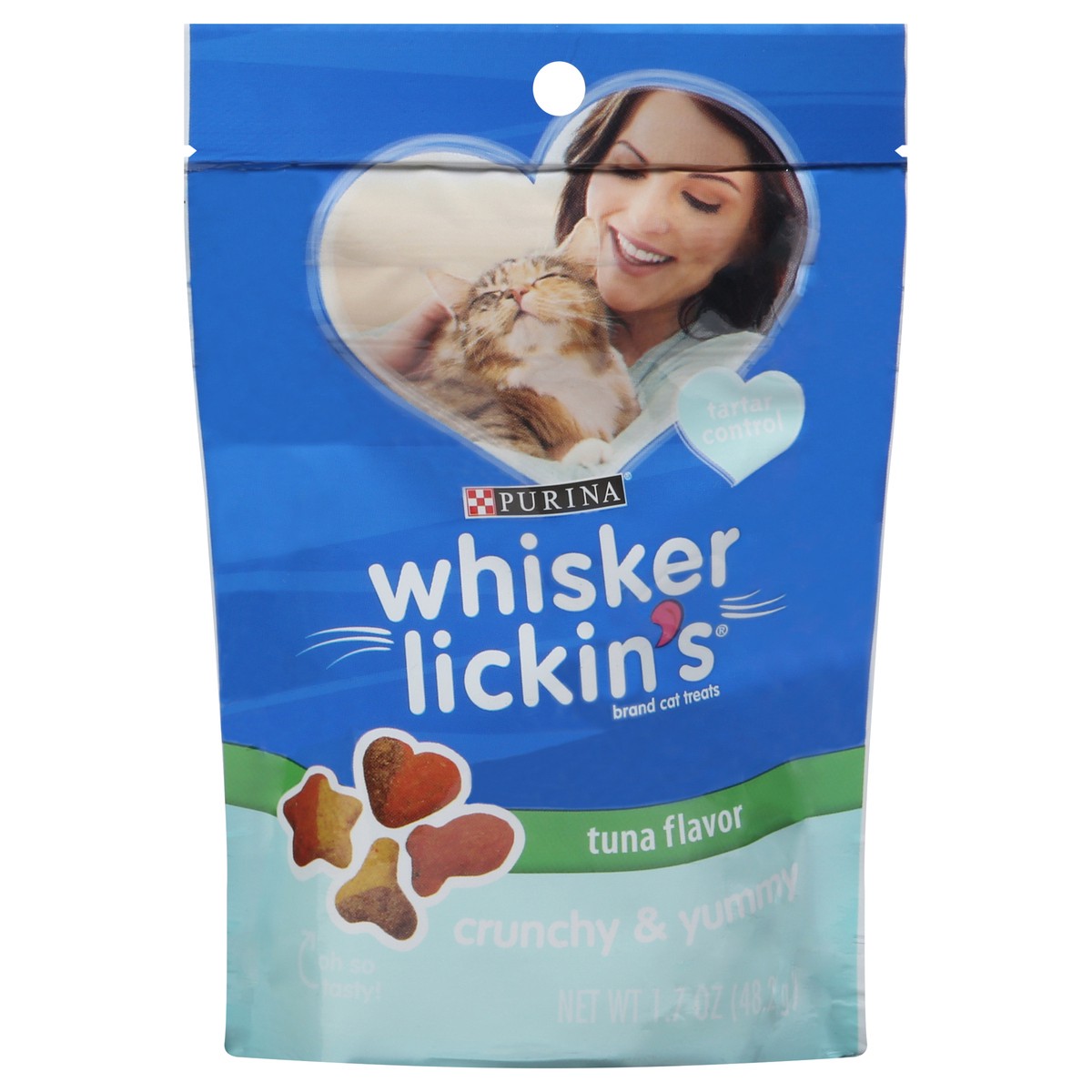 slide 1 of 1, Whisker Lickin's Purina Whisker Lickin's Cat Treats, Crunchy and Yummy Tuna Flavor, 1.7 oz