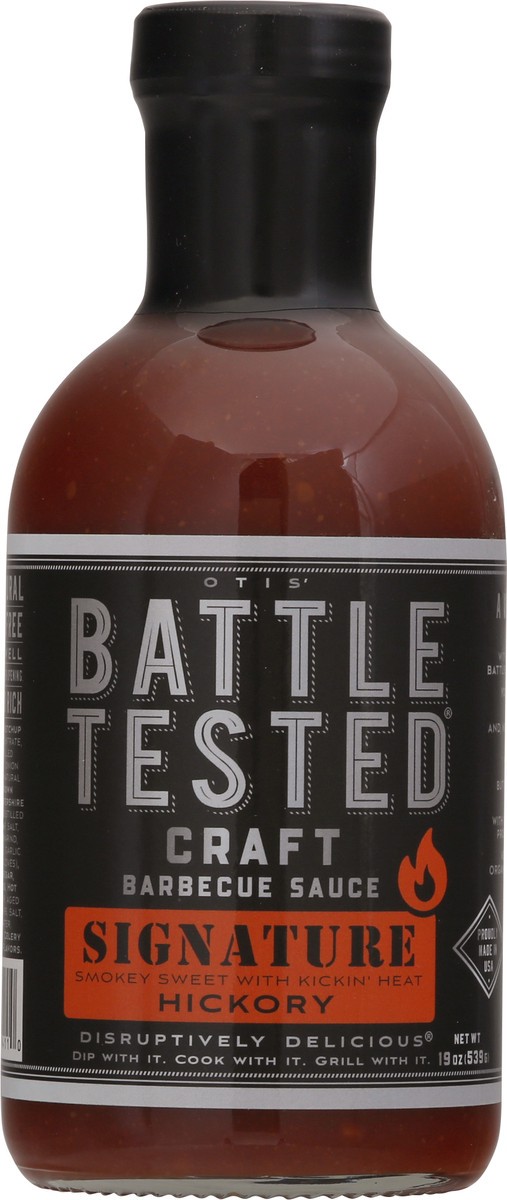 slide 1 of 9, Battle Tested Signature Hickory Crafted Barbecue Sauce 19 oz Bottle, 19 oz