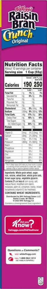 slide 2 of 6, Kellogg's Raisin Bran Crunch Breakfast Cereal Original, 19.69 oz