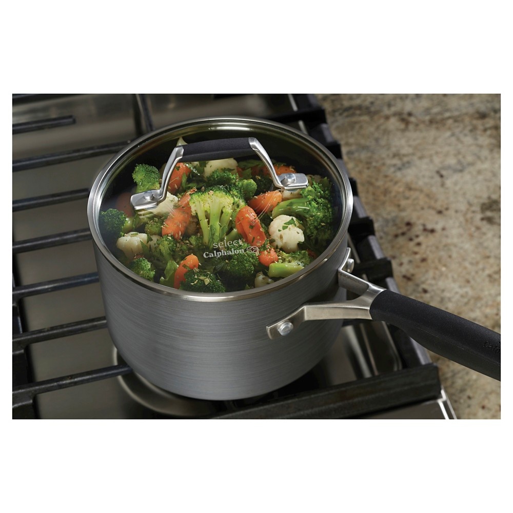 slide 4 of 5, Select by Calphalon 2.5qt Hard-Anodized Non-Stick Saucepan with Cover, 2.5 qt