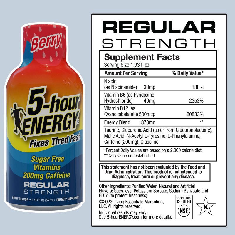 slide 2 of 9, 5 Hour Energy Shot Regular Strength - Berry - 1.93 fl oz/10pk, 1.93 fl oz, 10 ct