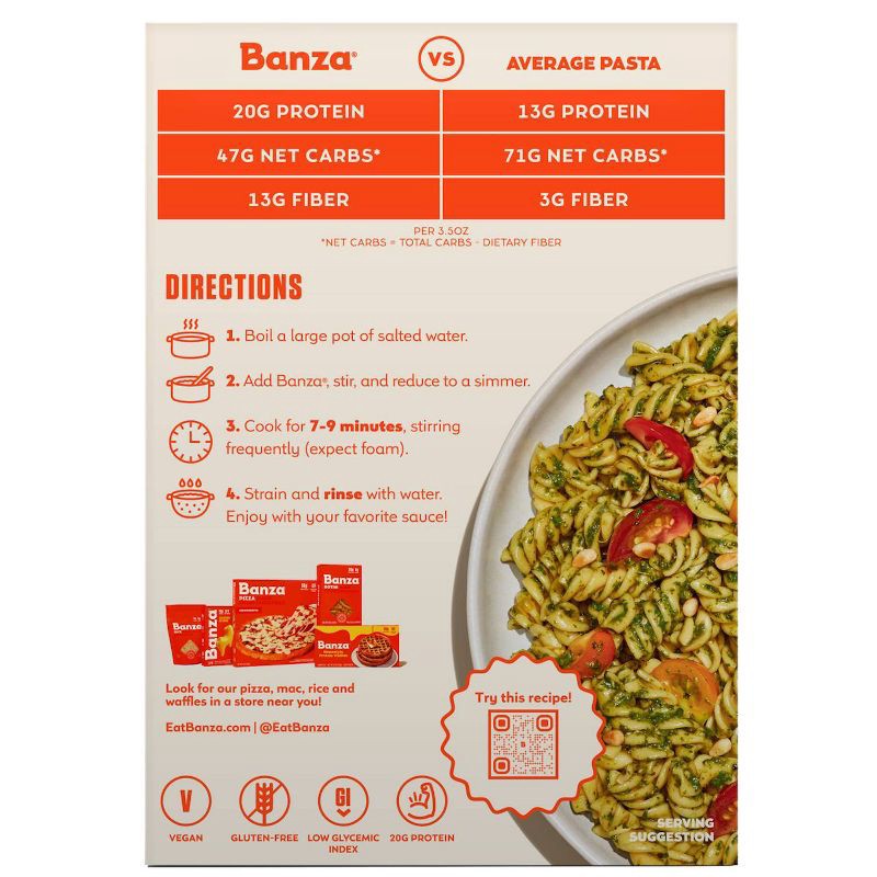 slide 2 of 8, Banza Gluten Free Chickpea Rotini - 8oz, 8 oz