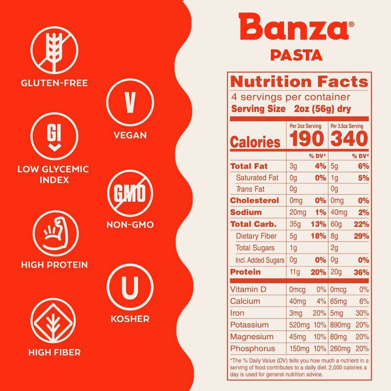 slide 4 of 7, Banza Gluten Free Chickpea Rotini - 8oz, 8 oz