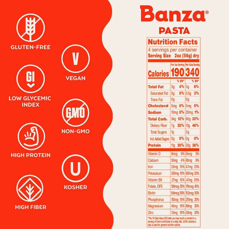 slide 6 of 8, Banza Gluten Free Chickpea Rotini - 8oz, 8 oz