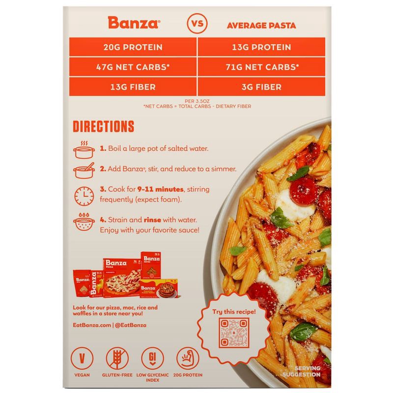 slide 2 of 8, Banza Gluten Free Chickpea Penne - 8oz, 8 oz