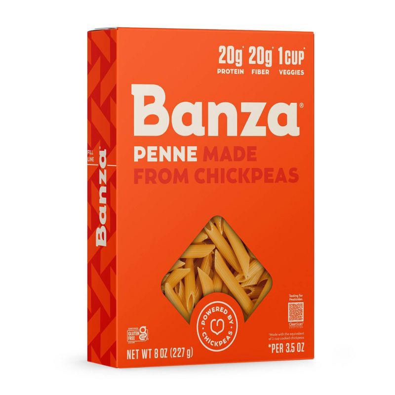 slide 1 of 8, Banza Gluten Free Chickpea Penne - 8oz: Certified Vegan, 8 oz