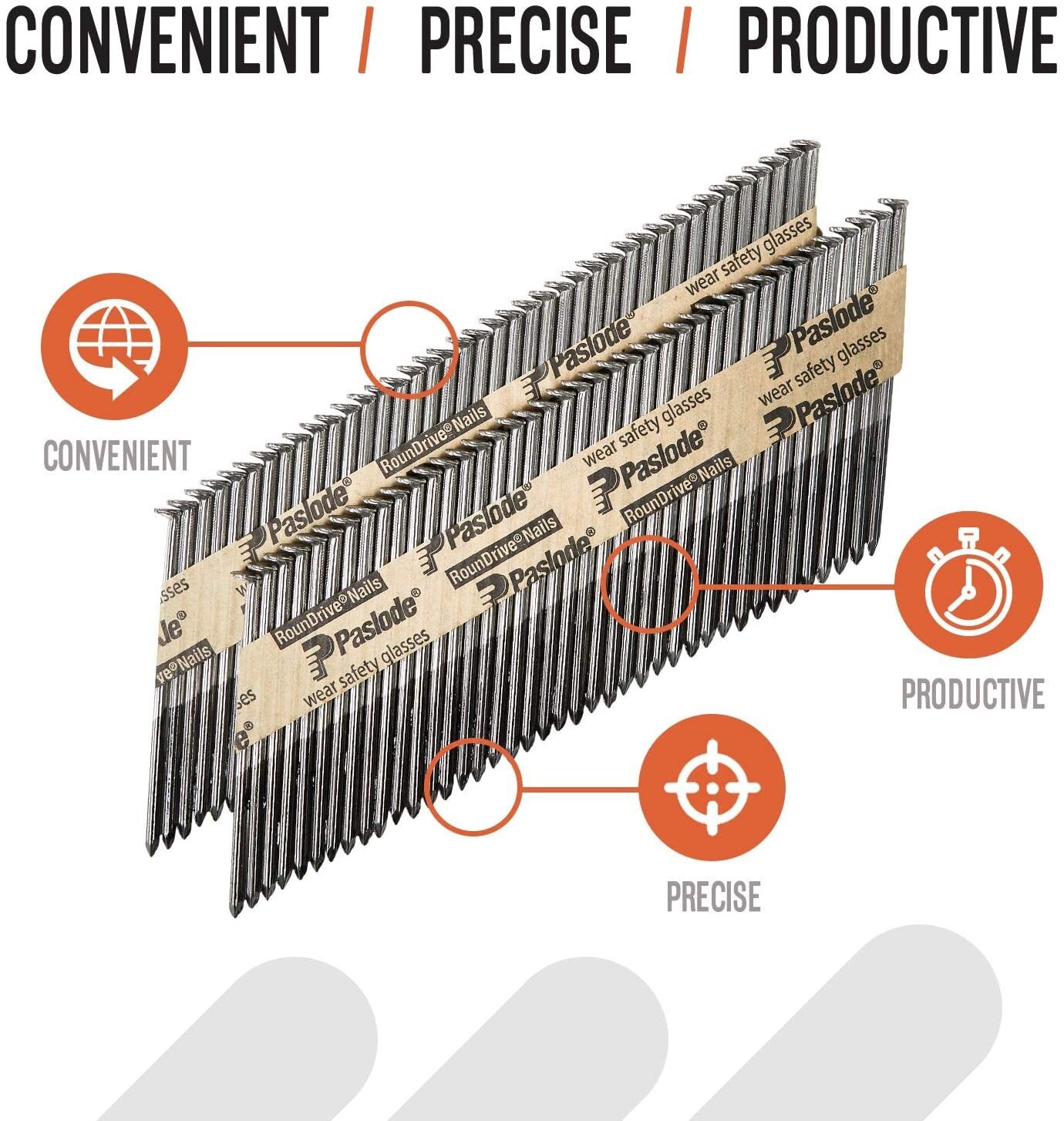 slide 3 of 6, Paslode 3-in x 0.131-in 30 Degree Bright Smooth Collated Framing Nails (1000-Per Box), 