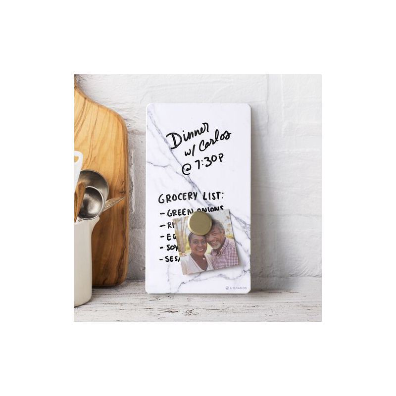 slide 2 of 5, U Brands 5.5"x10" Magnetic Dry Erase Board Frameless: Small Whiteboard for Office & Locker Use, 1 ct