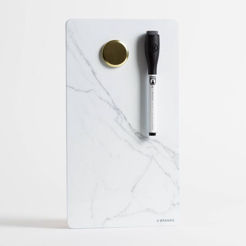 slide 4 of 5, U Brands 5.5"x10" Magnetic Dry Erase Board Frameless: Small Whiteboard for Office & Locker Use, 1 ct