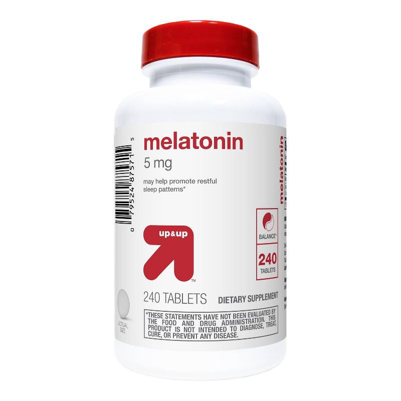 slide 1 of 3, Melatonin 5mg Supplement Tablets - 240ct - up&up™, 240 ct; 5 mg