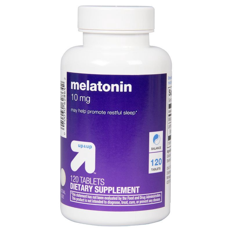 slide 1 of 3, Melatonin 10mg Tablets - 120ct - up&up™, 120 ct; 10 mg