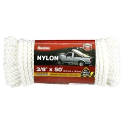 KingCord 3/8" x 50' Twisted Nylon Rope - White