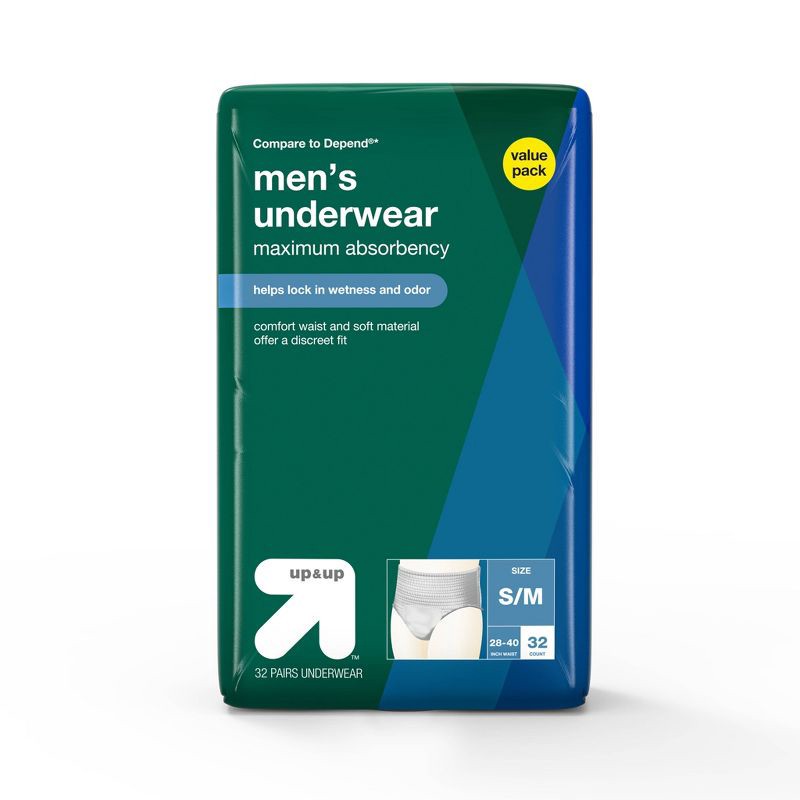 Depend Maximum Absorbency Briefs for Men, S/M - 32 Pairs