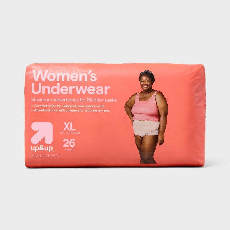 slide 1 of 3, Incontinence Underwear for Women - Unscented - Maximum Absorbency - XL - 26ct - up&up™, 26 ct