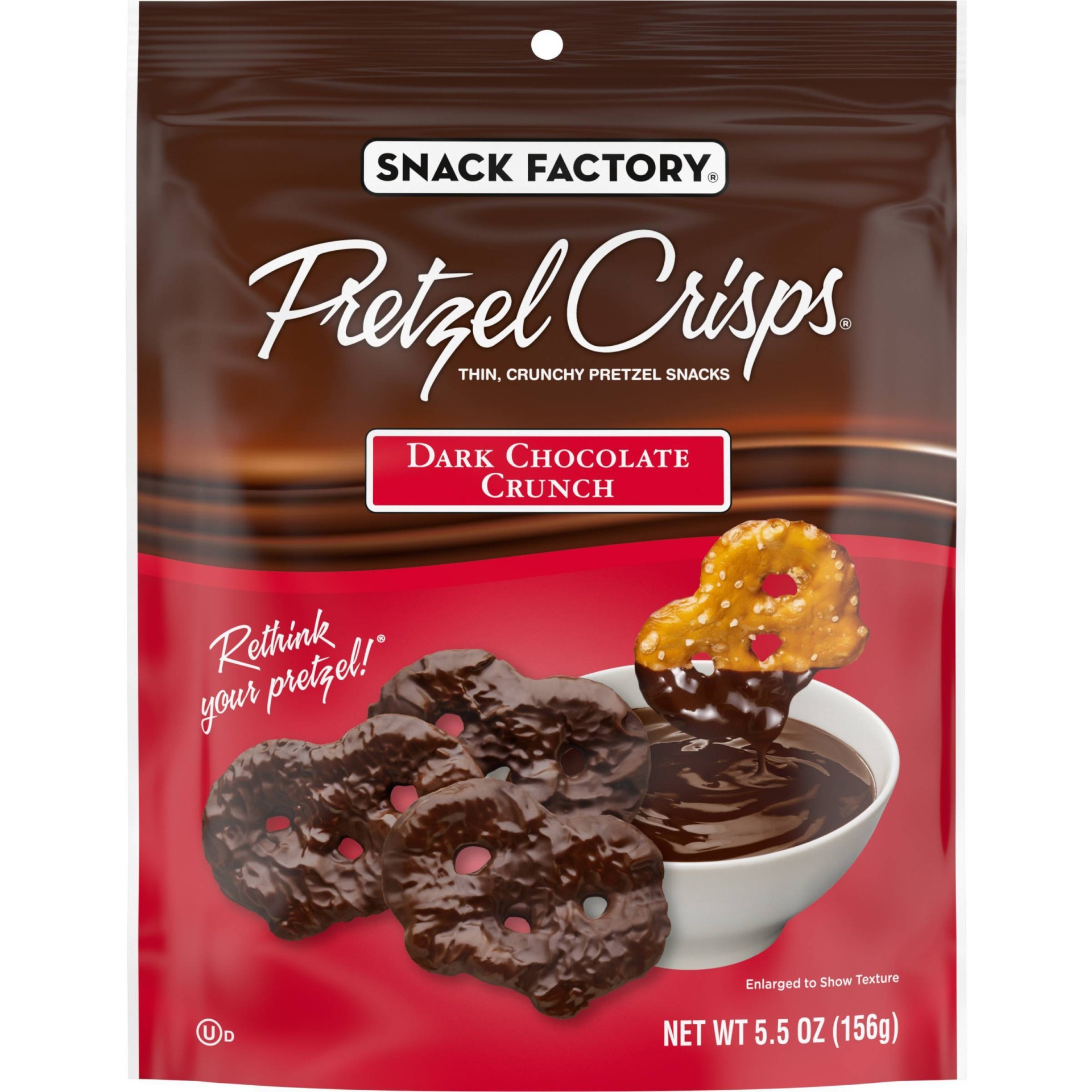 slide 1 of 8, Snack Factory Dark Chocolate Crunch Pretzel Crisps, 5.5 oz