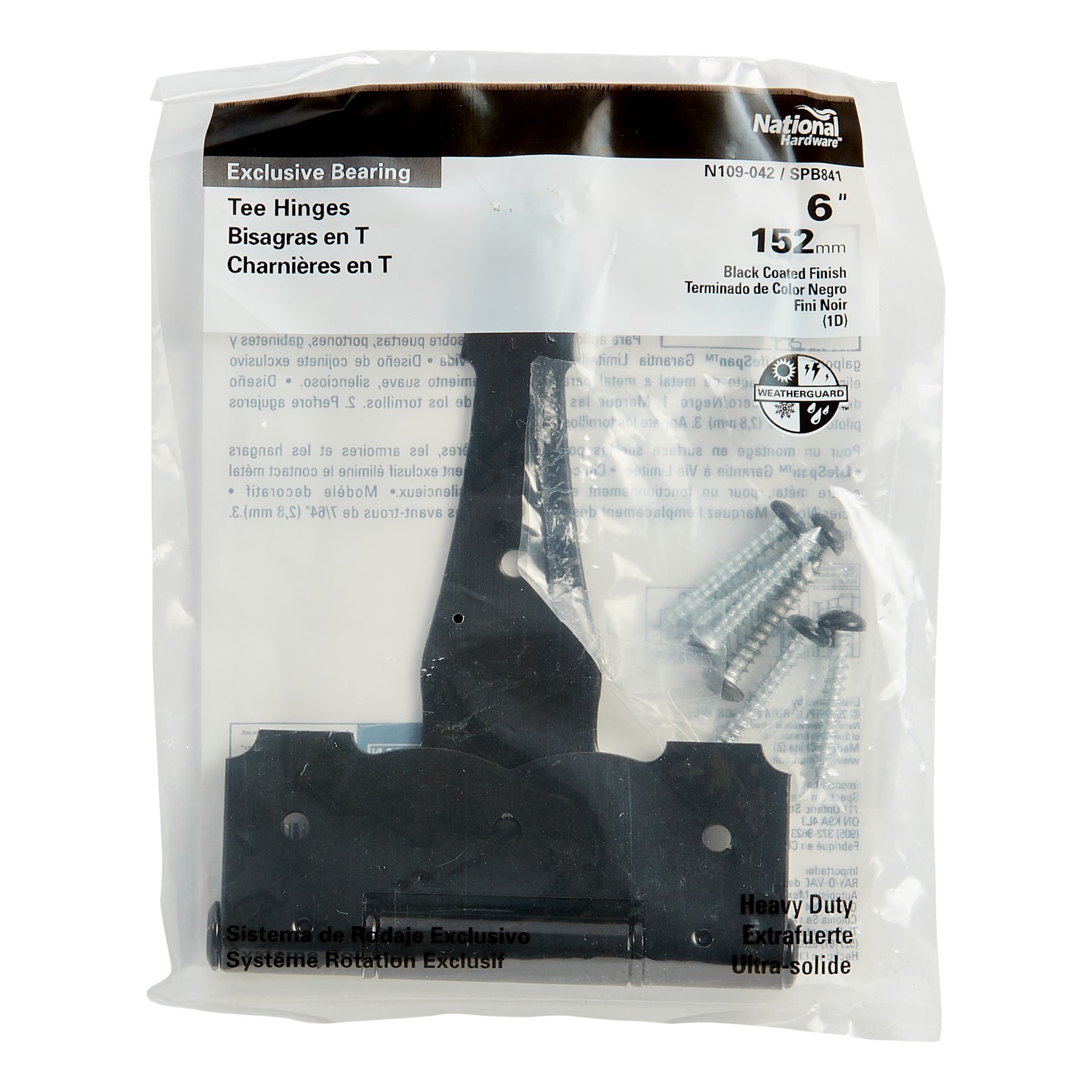 slide 3 of 4, National Hardware 6-in Black Gate hinge, 1 ct