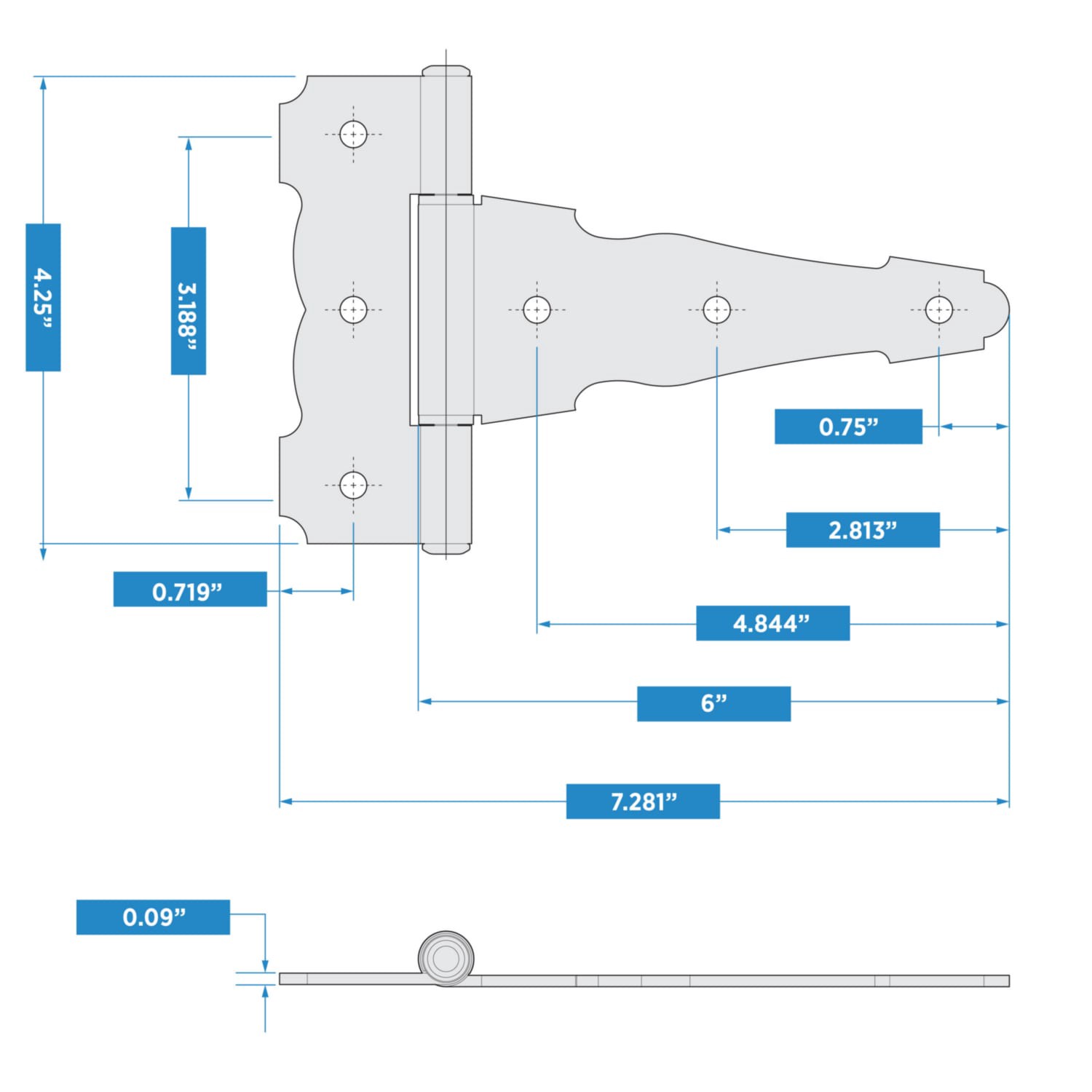 slide 4 of 4, National Hardware 6-in Black Gate hinge, 1 ct