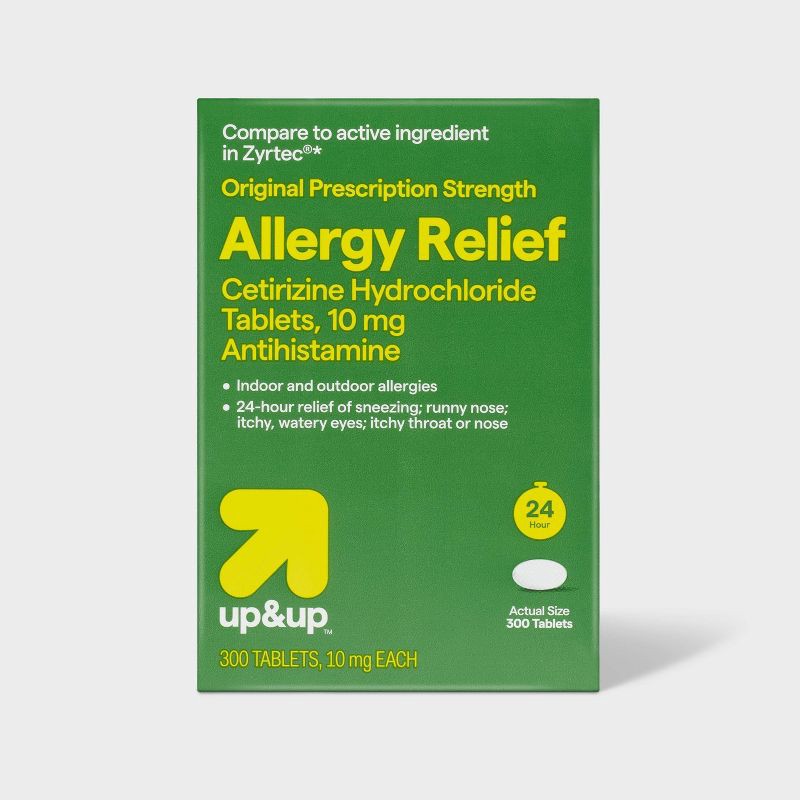 slide 1 of 4, Cetirizine Hydrochloride Allergy Relief Tablets - 300ct - up&up™, 300 ct