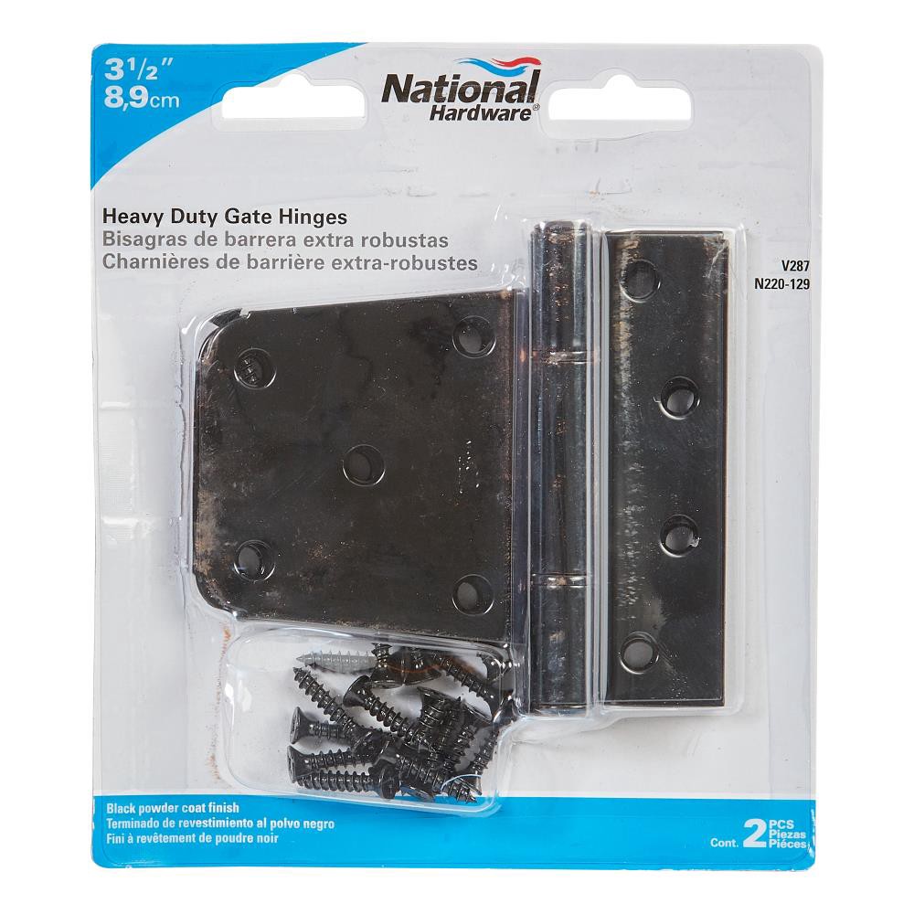slide 6 of 6, National Hardware 2 -Pack 3-1/2-in Black Gate hinge, 1 ct