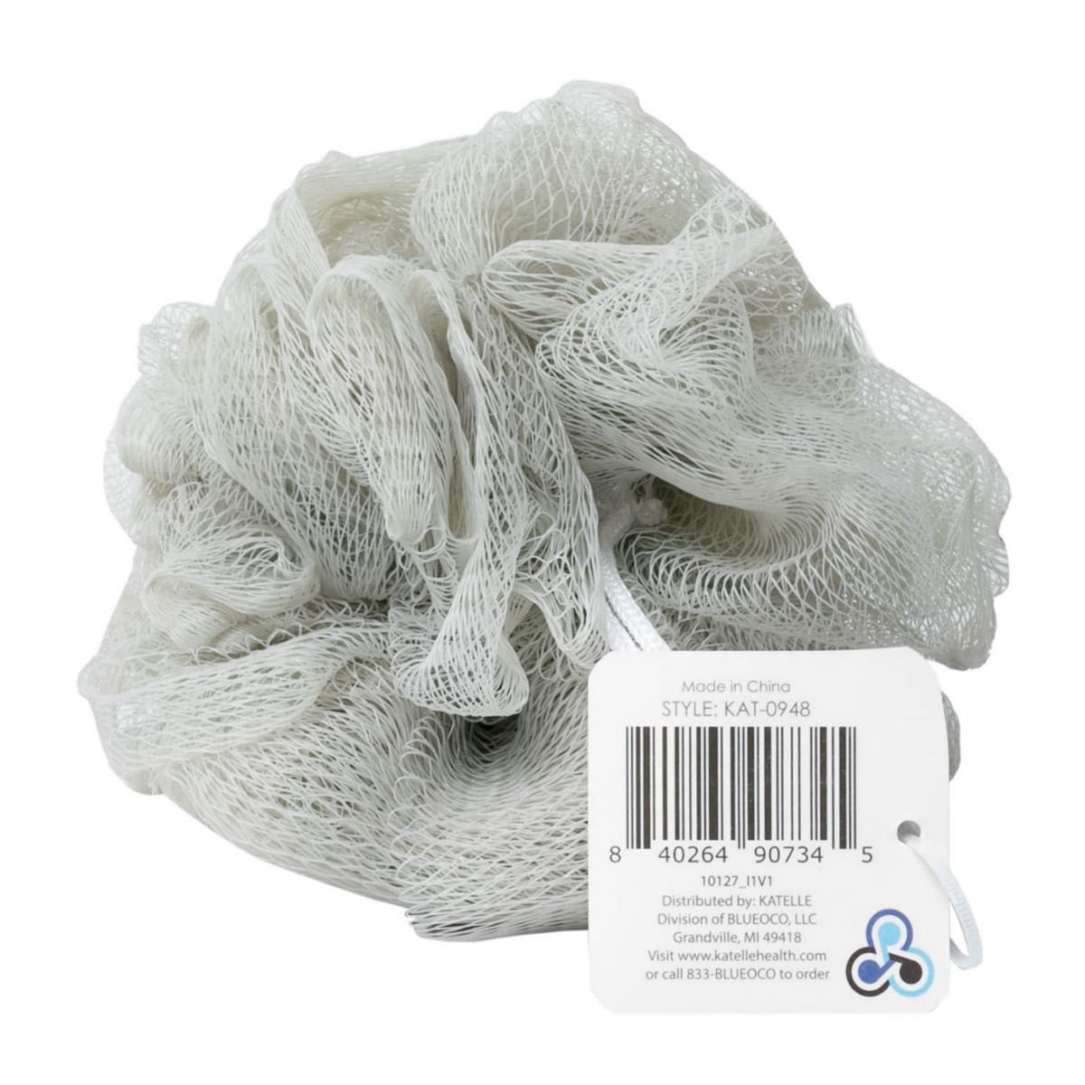 slide 9 of 13, Katelle Mesh Body Sponge - Grey & White, 1 ct