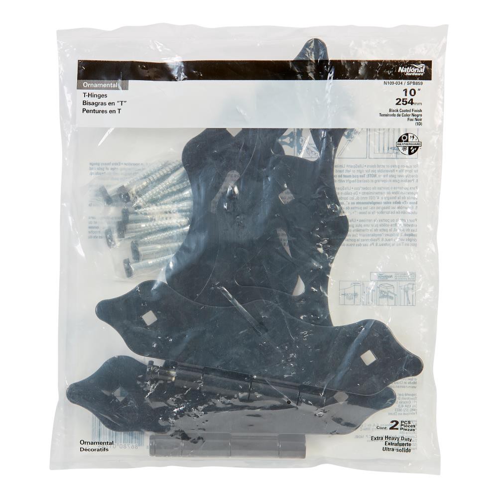 slide 6 of 6, National Hardware 2 -Pack 10-in Black Gate hinge, 1 ct