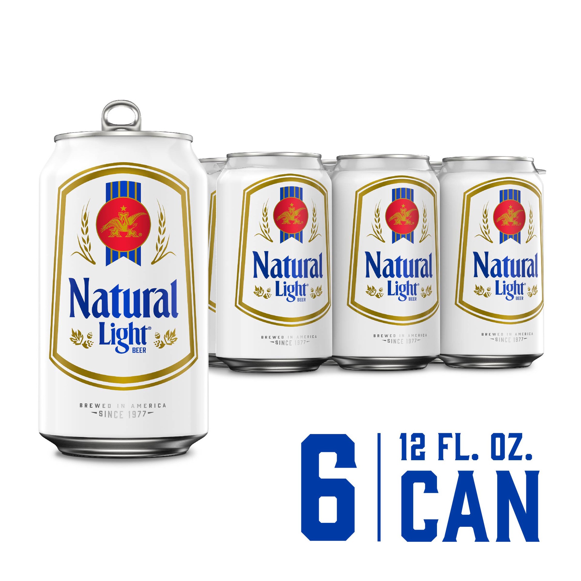 slide 4 of 4, Natural Light Beer 12 oz, 6 ct; 12 fl oz