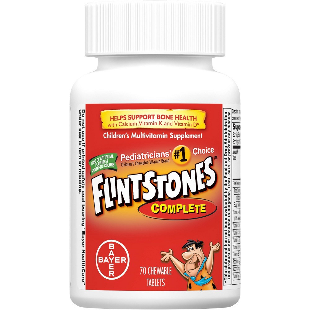 slide 3 of 4, The Flintstones Flintstones Kids' Complete Multivitamin Chewable Tablets - Mixed Fruit - 70ct, 70 ct