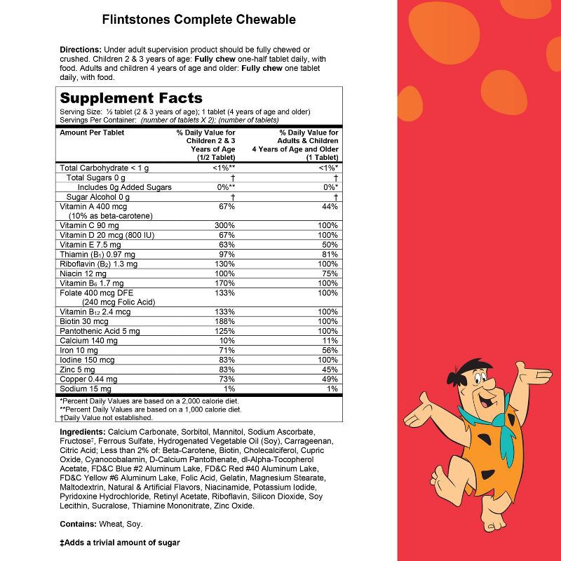 slide 10 of 10, The Flintstones Complete Chewable Kids Vitamins - Fruit Flavors - 70ct, 70 ct