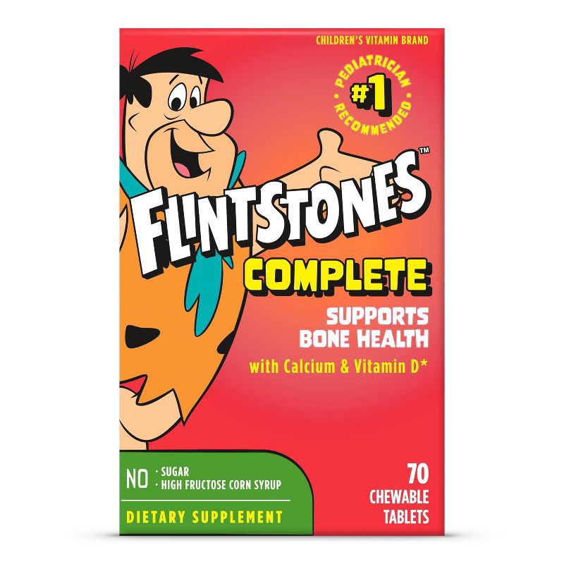 slide 1 of 10, The Flintstones Complete Chewable Kids Vitamins - Fruit Flavors - 70ct, 70 ct