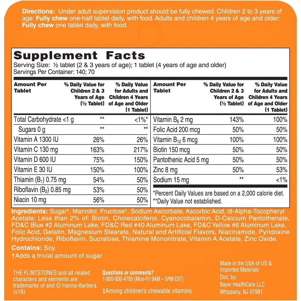 slide 2 of 5, The Flintstones Flintstones Multivitamins Plus Immunity Support Dietary Supplement Chewable Tablets - Mixed Fruit, 70 ct