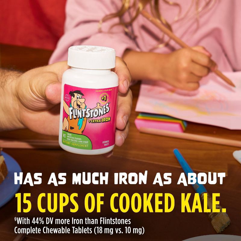 slide 3 of 10, The Flintstones Chewable Kids Multivitamin + Extra Iron - 70ct, 70 ct