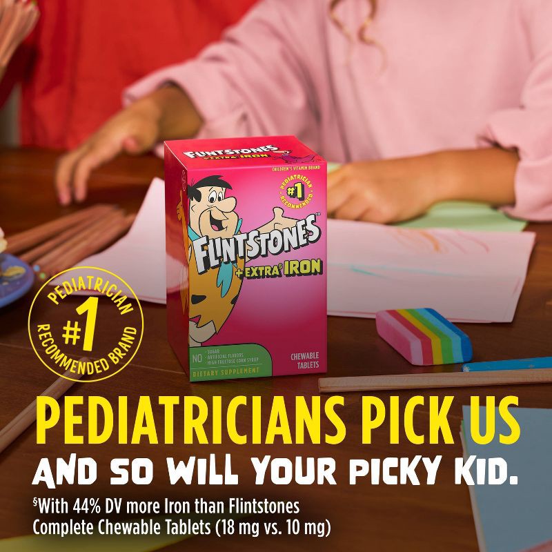 slide 6 of 10, The Flintstones Chewable Kids Multivitamin + Extra Iron - 70ct, 70 ct