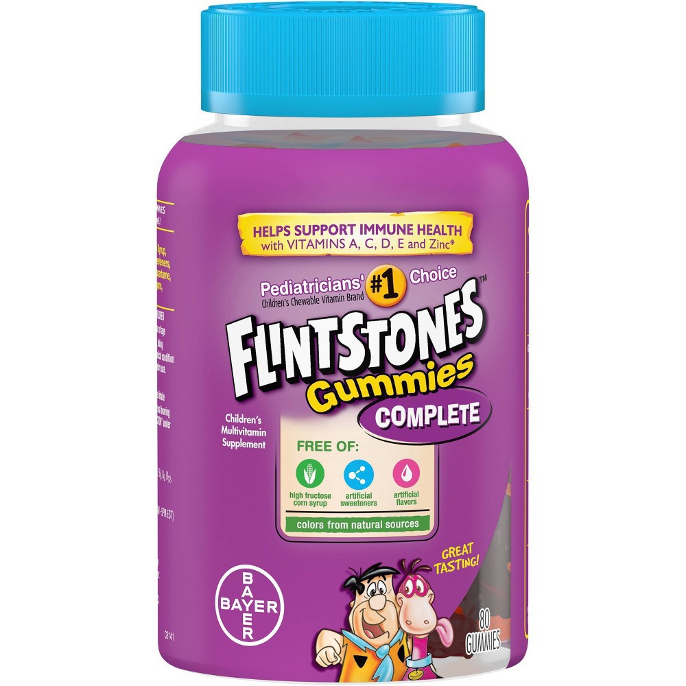 slide 5 of 5, The Flintstones Flintstones Kids' Complete Multivitamin Gummies - Mixed Fruit - 80ct, 80 ct