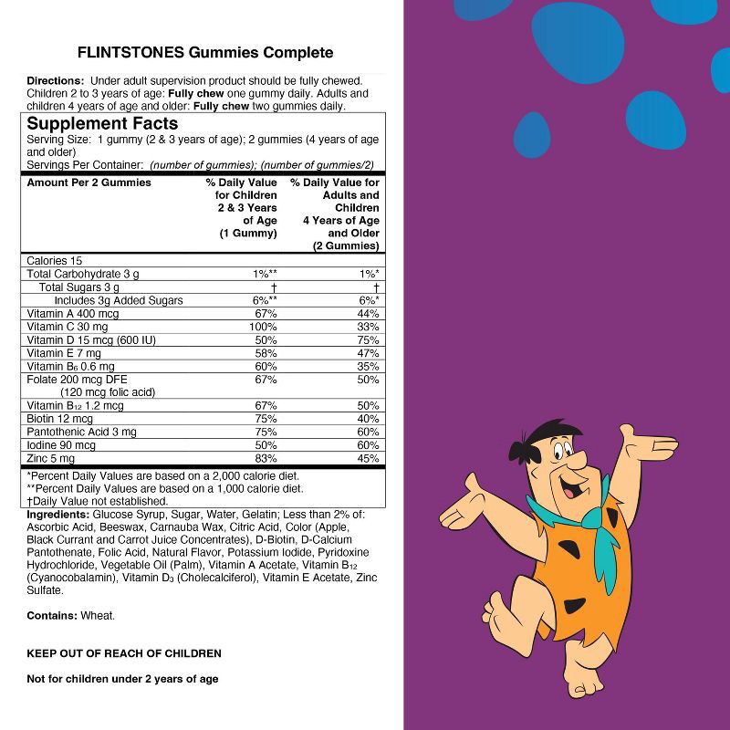 slide 9 of 9, The Flintstones Complete Gummies - Assorted Flavors - 80ct, 80 ct