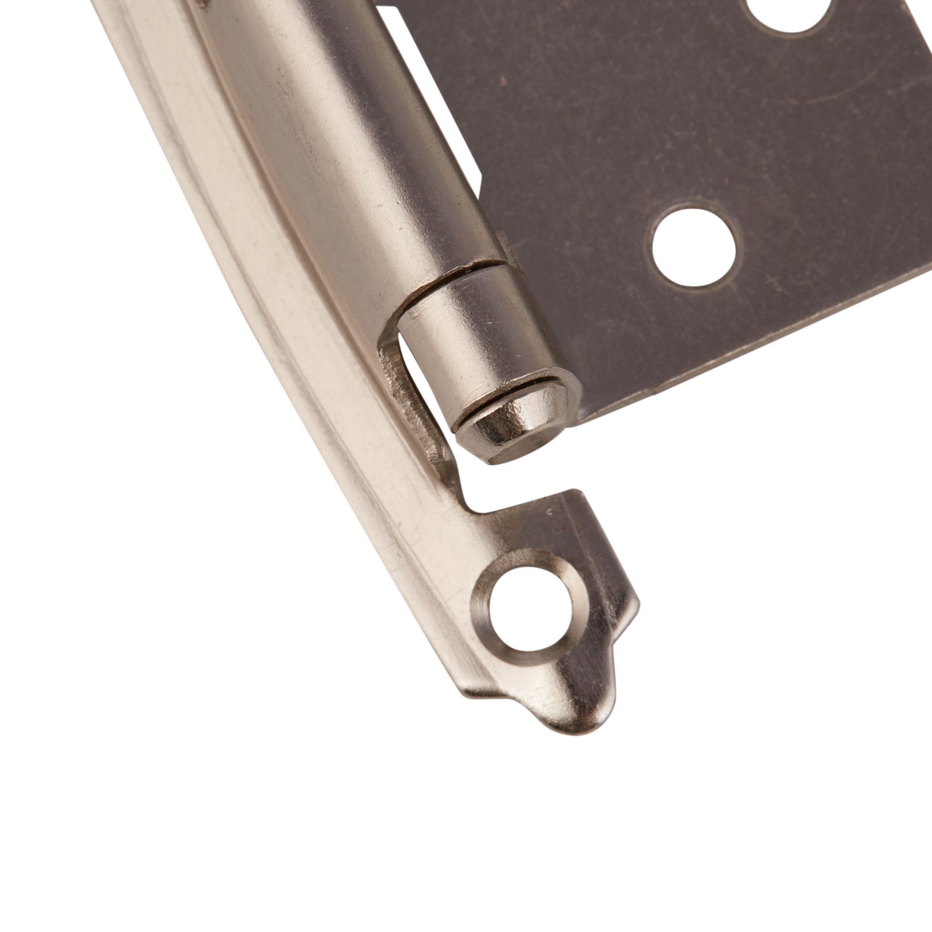 slide 2 of 6, RELIABILT 200-Degree Adjustable Overlay Overlay Surface Self-Closing Satin nickel Cabinet Hinge, 1 Pair(s) 2 -Pieces, 1 ct