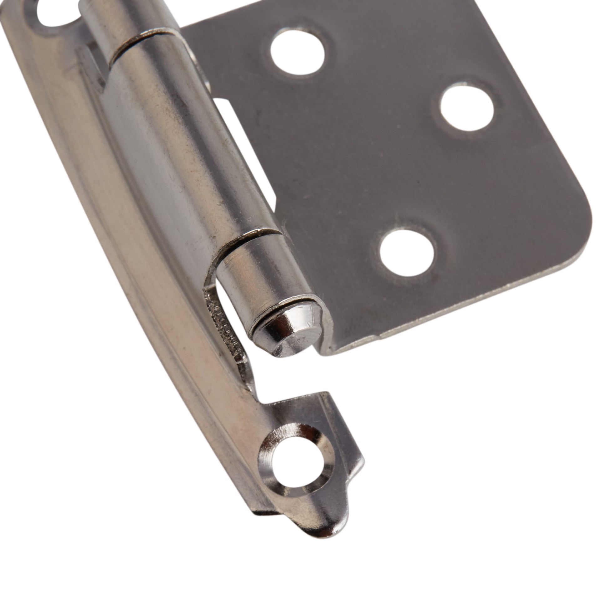 slide 2 of 6, RELIABILT 200-Degree Adjustable Overlay Overlay Surface Self-Closing Chrome plated Cabinet Hinge, 1 Pair(s) 2 -Pieces, 1 ct