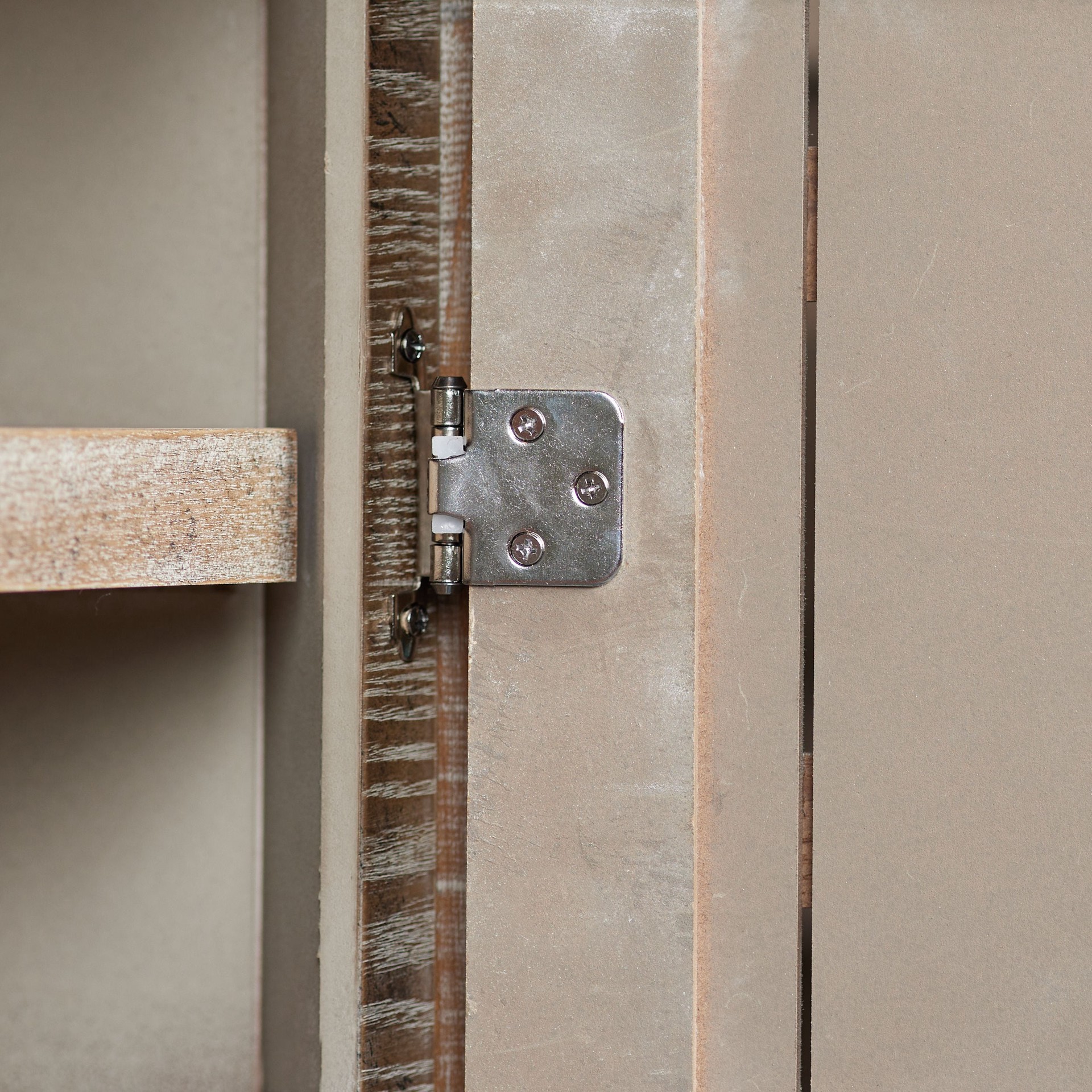 slide 5 of 6, RELIABILT 200-Degree Adjustable Overlay Overlay Surface Self-Closing Chrome plated Cabinet Hinge, 1 Pair(s) 2 -Pieces, 1 ct