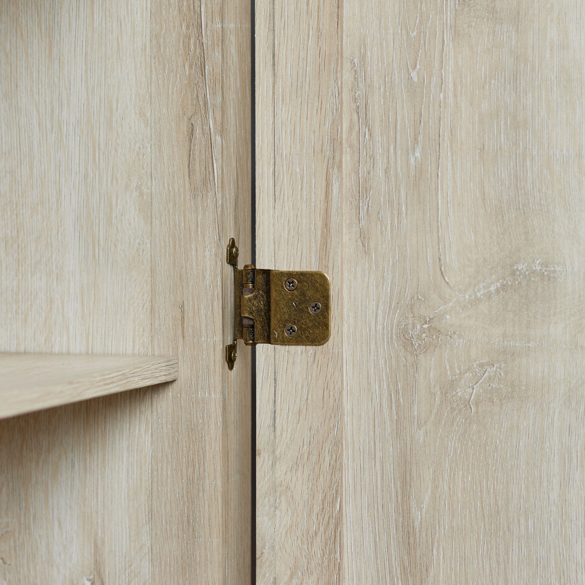 slide 4 of 6, RELIABILT 200-Degree 3/8-in Inset Inset Surface Self-Closing Aged brass Cabinet Hinge, 1 Pair(s) 2 -Pieces, 1 ct