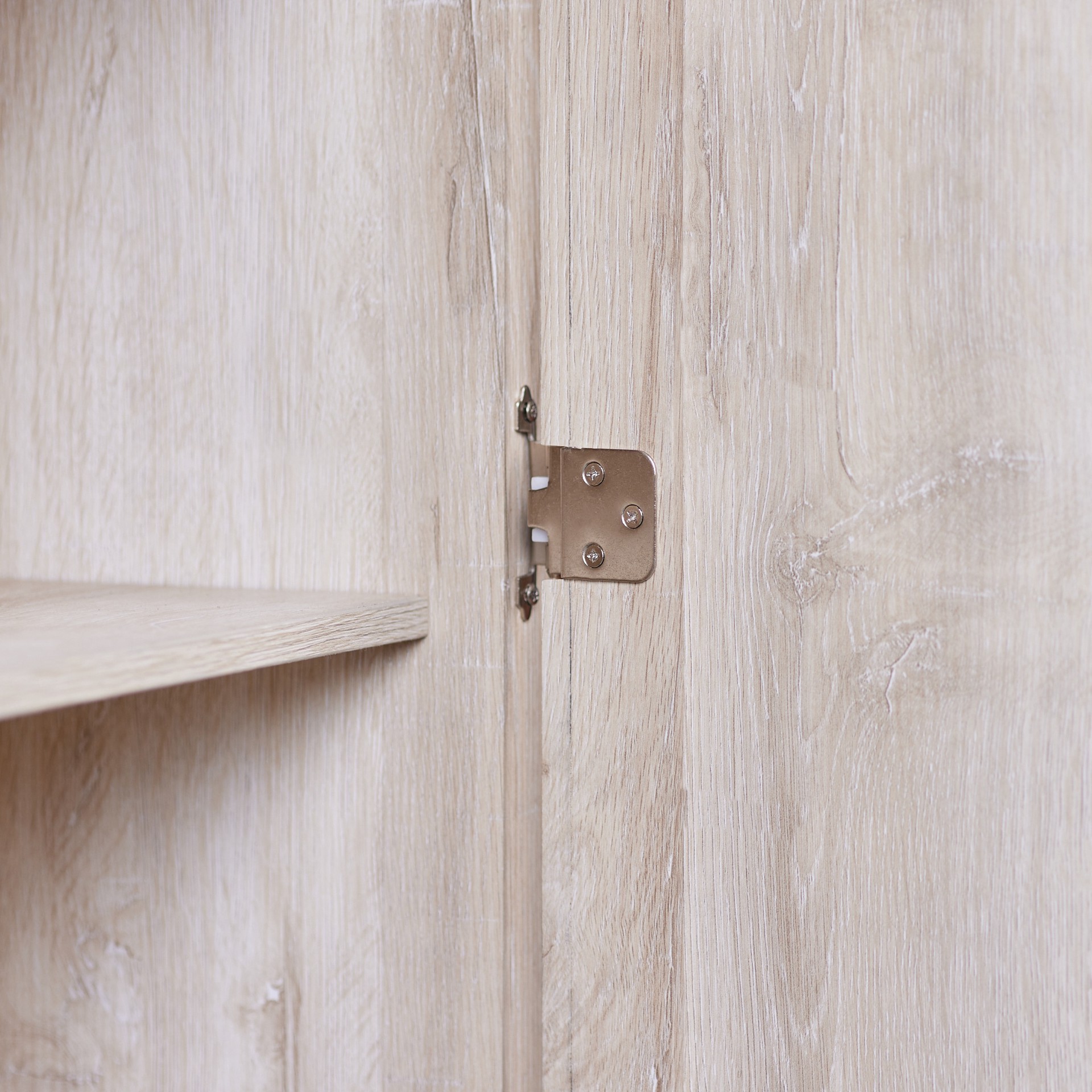 slide 4 of 6, RELIABILT 200-Degree 3/8-in Inset Inset Surface Self-Closing Satin nickel Cabinet Hinge, 1 Pair(s) 2 -Pieces, 1 ct