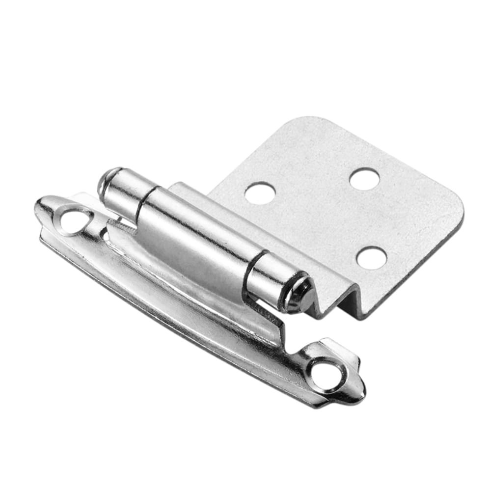 slide 1 of 6, RELIABILT 200-Degree 3/8-in Inset Inset Surface Self-Closing Chrome plated Cabinet Hinge, 1 Pair(s) 2 -Pieces, 1 ct
