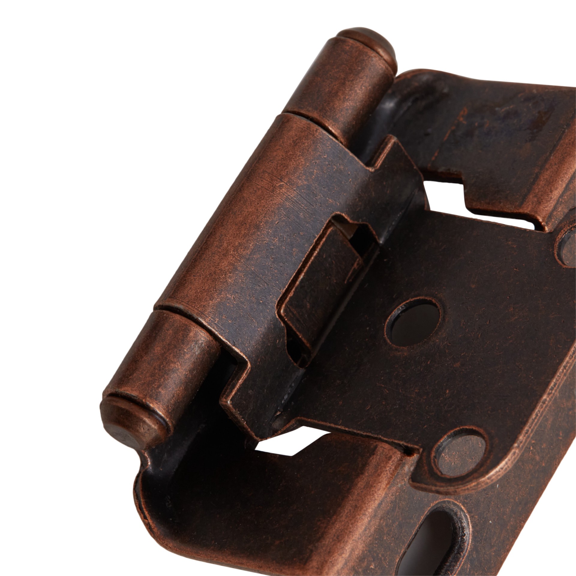 slide 2 of 6, RELIABILT 200-Degree 1/2-in Overlay 1/2-in Inset Semi-wrap Surface Self-Closing Aged bronze Cabinet Hinge, 1 Pair(s) 2 -Pieces, 1 ct