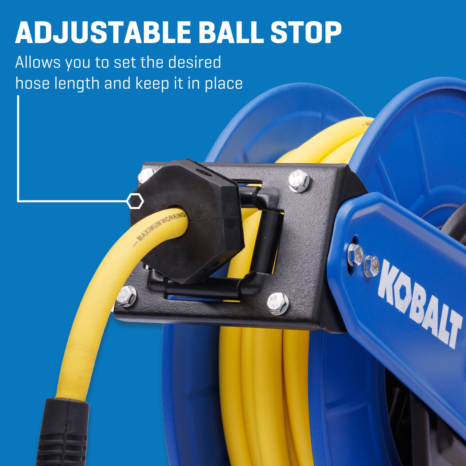 slide 4 of 6, Kobalt Retractable Hose Reel with 3/8-in X 50-ft Hybrid Hose, 1 ct
