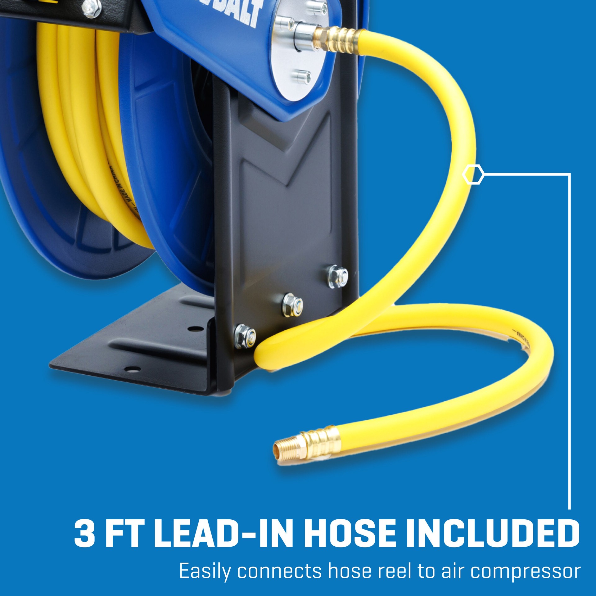 slide 5 of 6, Kobalt Retractable Hose Reel with 3/8-in X 50-ft Hybrid Hose, 1 ct