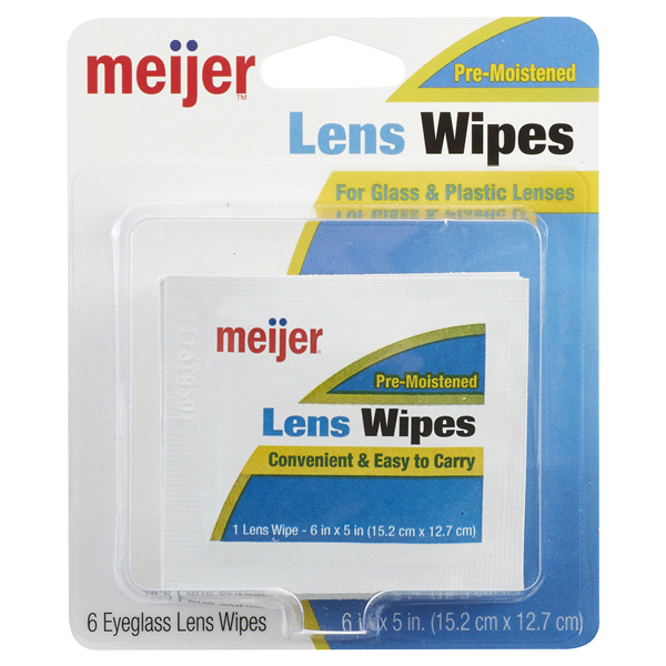 slide 1 of 1, Meijer Eyeglass Lens Wipes Trial Size, 6 ct