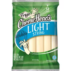 Frigo Cheese Heads Light Mozzarella String Cheese Snacks, 10 oz, 12 Count