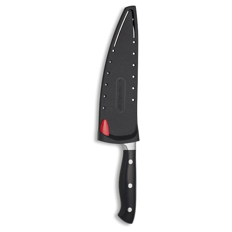 Farberware Butcher Knife with Self-Sharpening Blade Cover Sharp Kitchen Knife - Black - 7 in