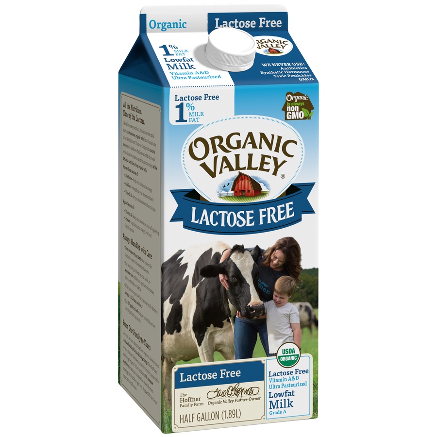 slide 3 of 3, Organic Valley Lactose Free Low Fat Milk 0.5 gal, 1/2 gal